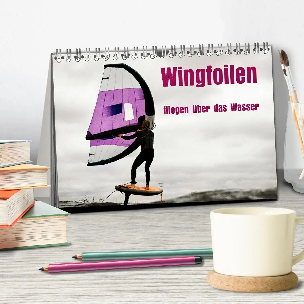 Bild: 9783457341506 | Wingfoilen - fliegen über das Wasser (Tischkalender 2026 DIN A5...