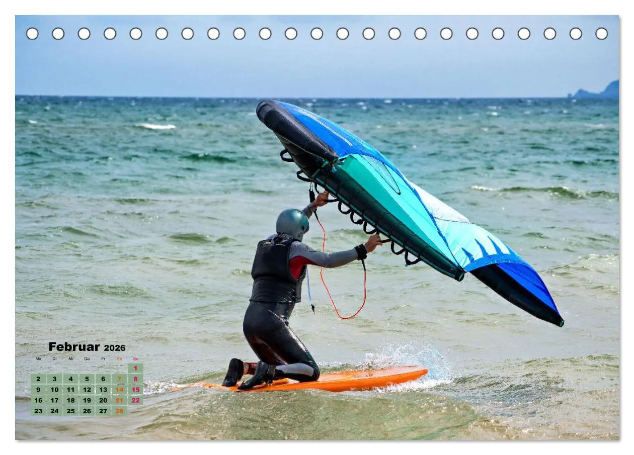 Bild: 9783457341506 | Wingfoilen - fliegen über das Wasser (Tischkalender 2026 DIN A5...