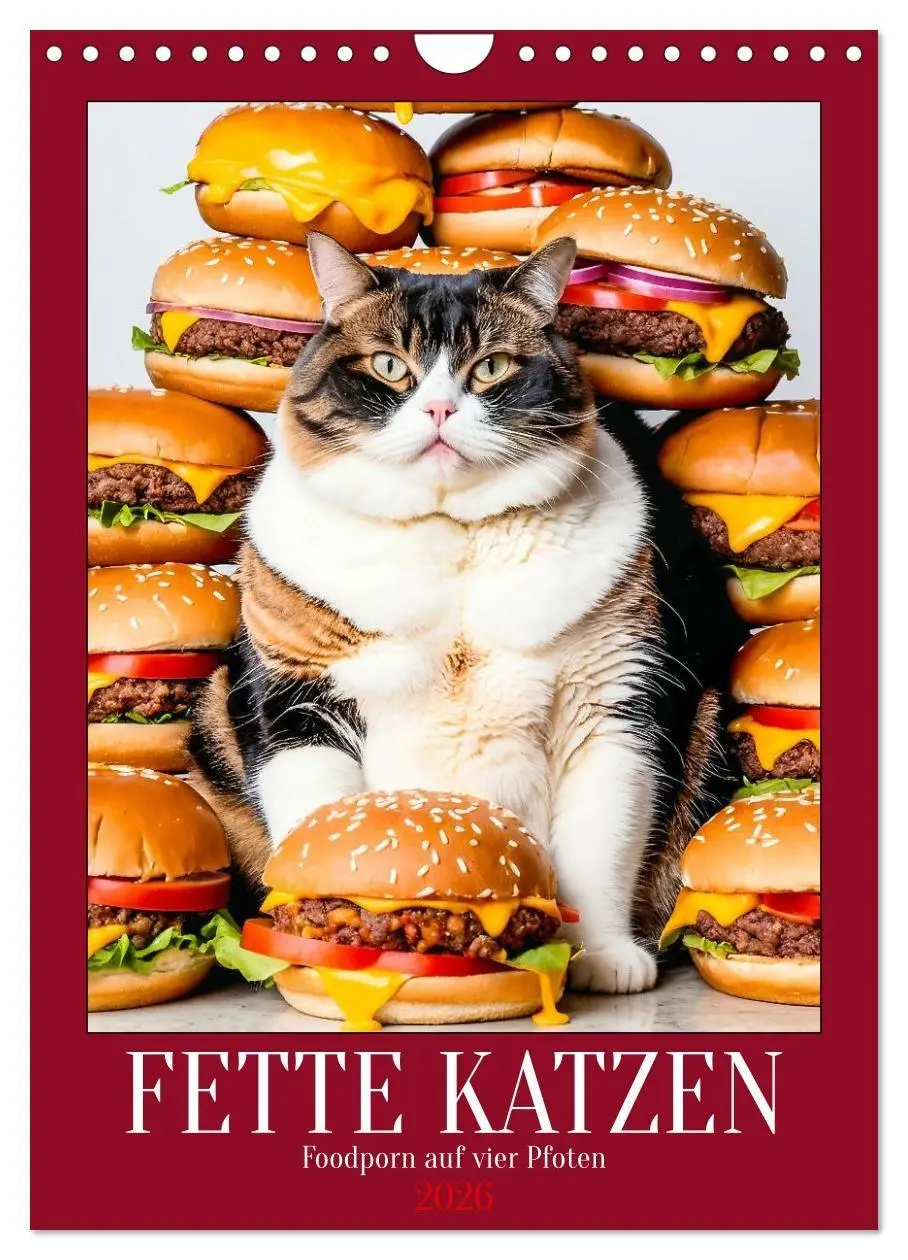Cover: 9783516671506 | FETTE KATZEN - Foodporn auf vier Pfoten (Wandkalender 2026 DIN A4...