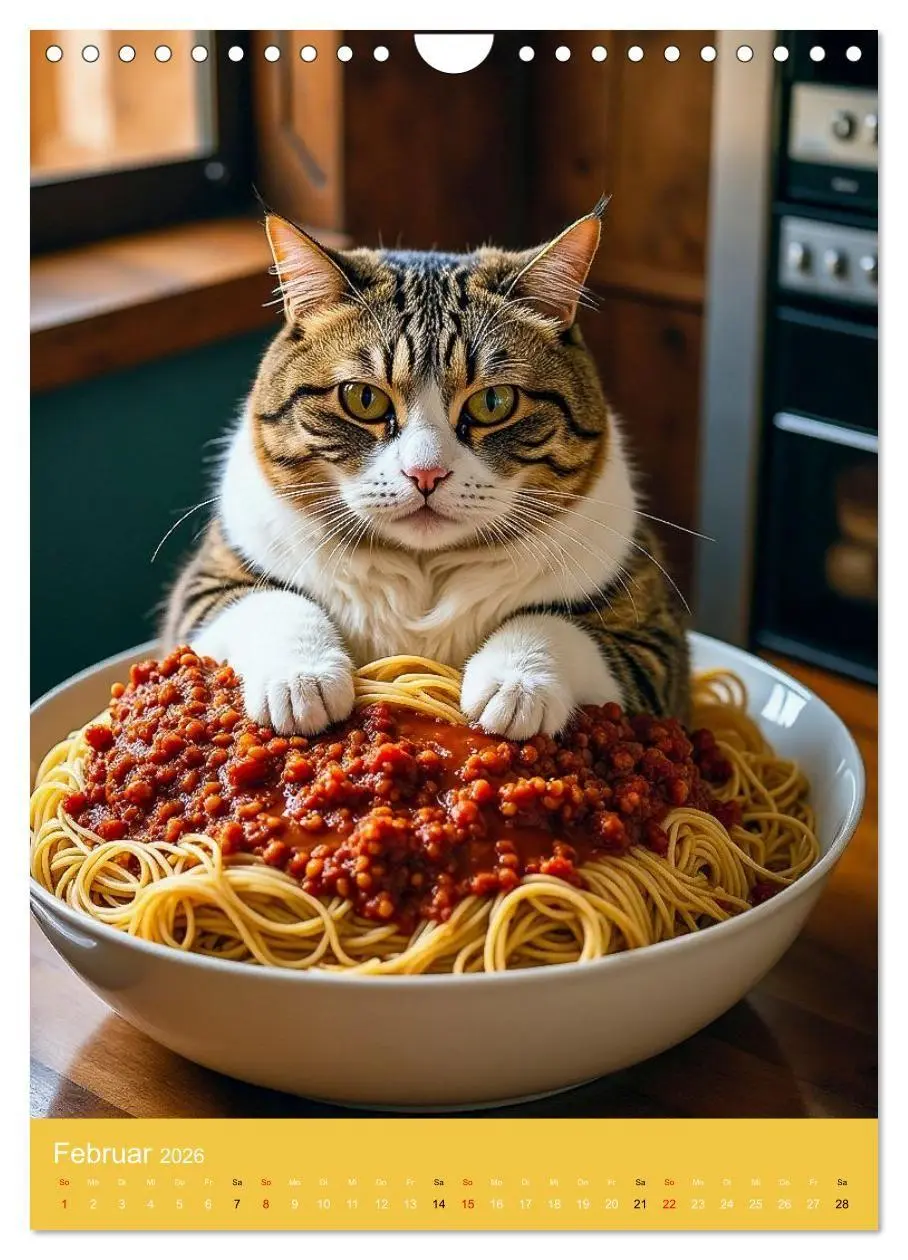 Bild: 9783516671506 | FETTE KATZEN - Foodporn auf vier Pfoten (Wandkalender 2026 DIN A4...