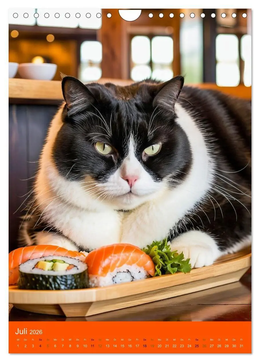 Bild: 9783516671506 | FETTE KATZEN - Foodporn auf vier Pfoten (Wandkalender 2026 DIN A4...