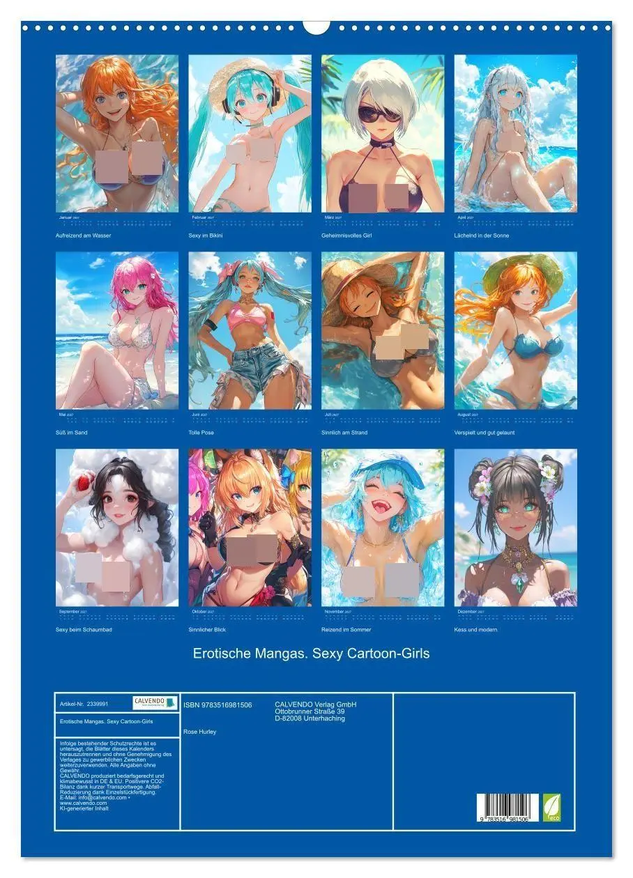Bild: 9783516981506 | Erotische Mangas. Sexy Cartoon-Girls (Wandkalender 2027 DIN A2...