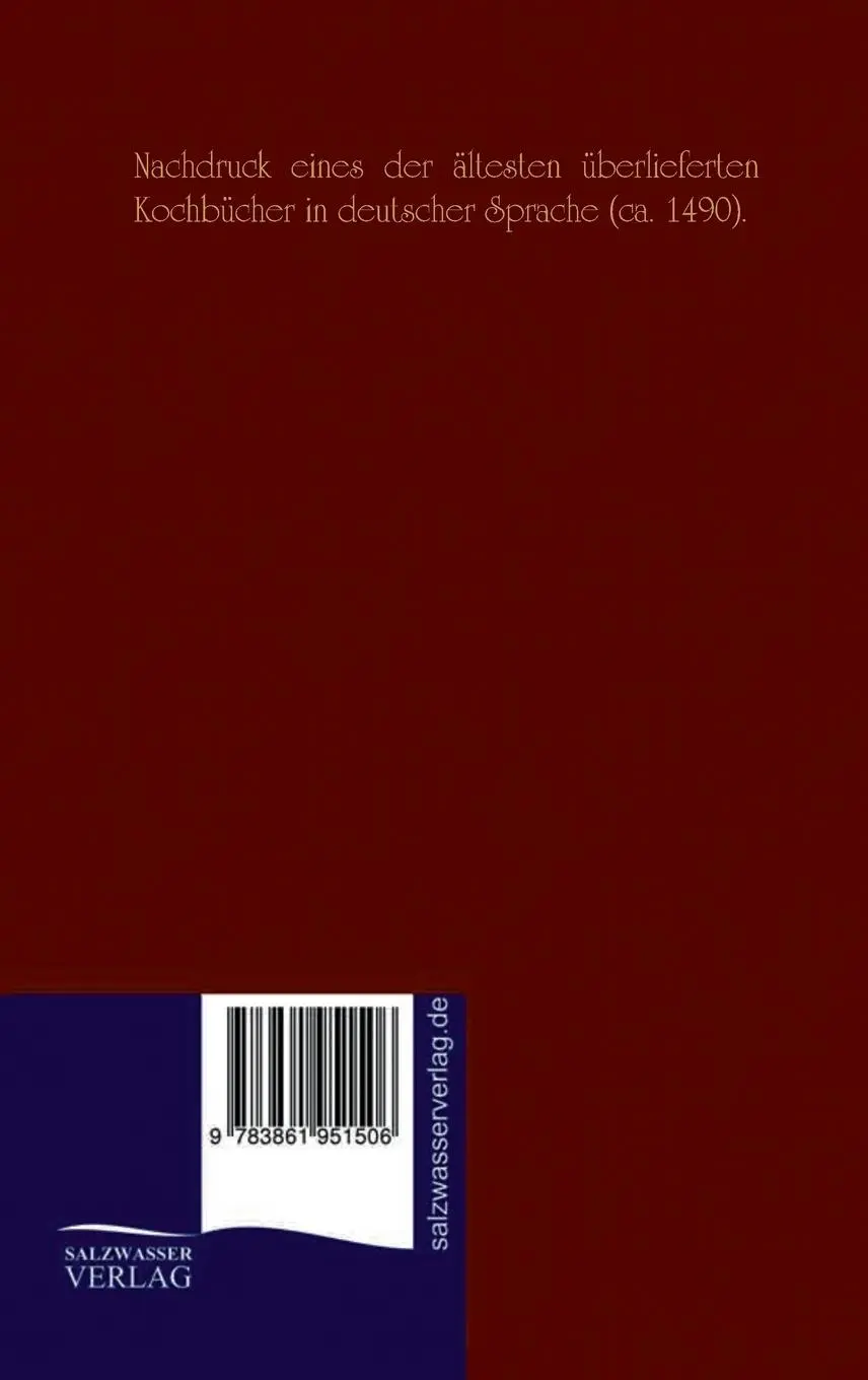 Rückseite: 9783861951506 | Küchenmeisterey | Anonym Anonymus | Buch | 68 S. | Deutsch | 2009