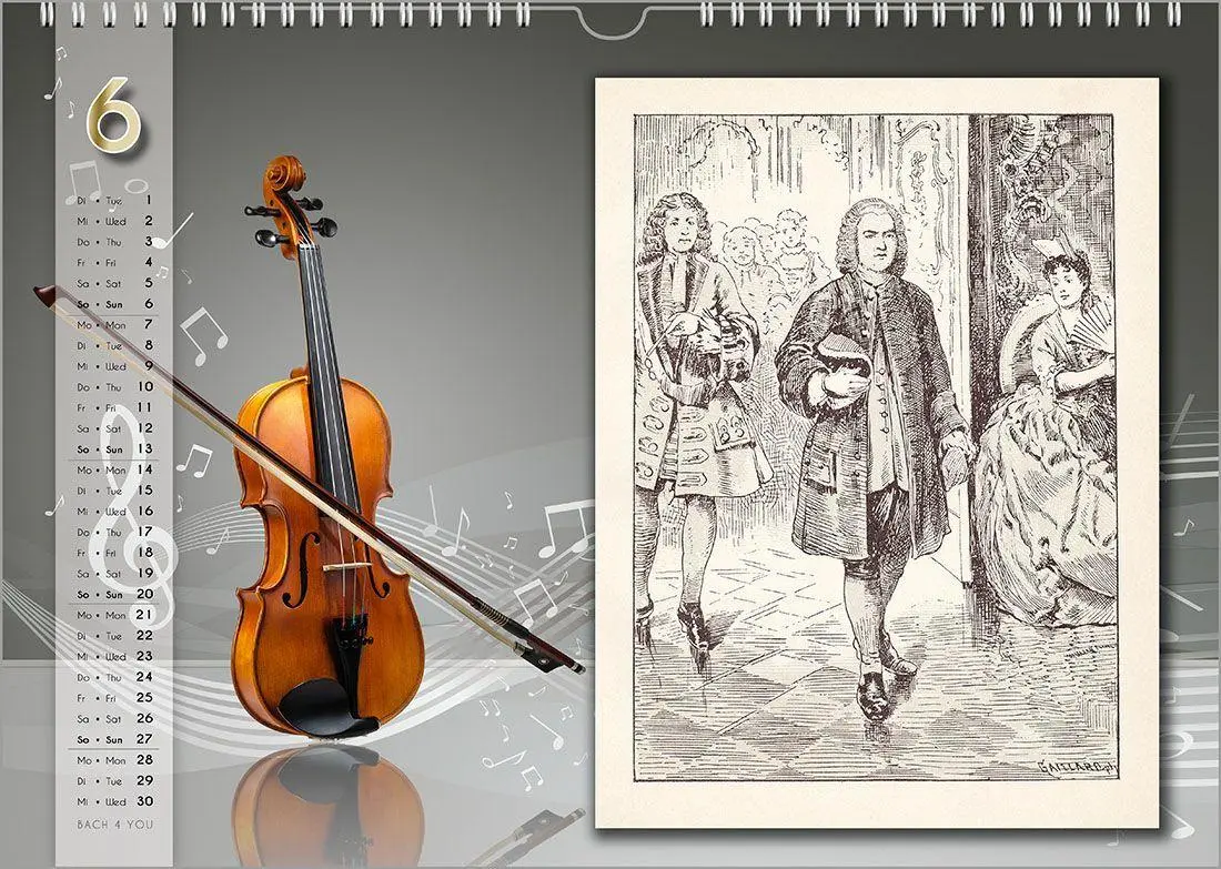 Bild: 9783969031506 | Komponisten-Kalender, Bach-Kalender, Musik-Kalender 2027, DIN A3 | Jr.