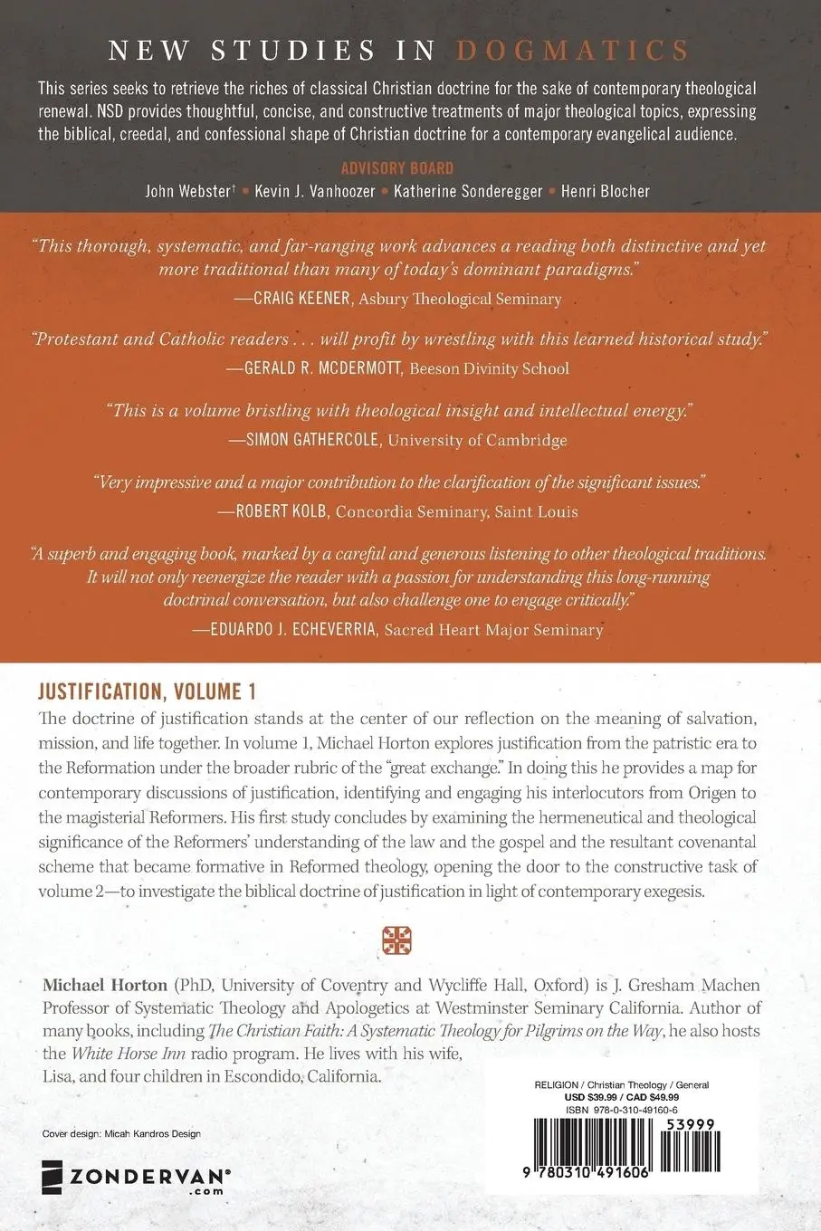 Rückseite: 9780310491606 | Justification, Volume 1 Softcover | Michael Horton | Taschenbuch