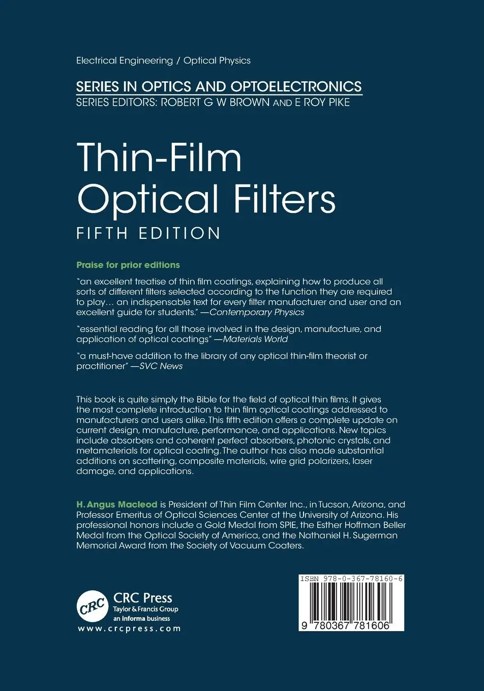Rückseite: 9780367781606 | Thin-Film Optical Filters | H. Angus Macleod | Taschenbuch | Englisch