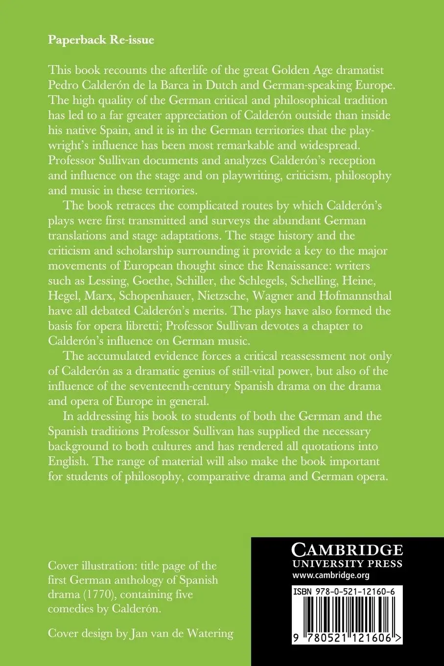 Rückseite: 9780521121606 | Calderon in the German Lands and the Low Countries | Henry W. Sullivan