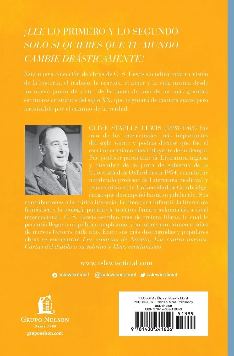 Rückseite: 9781400241606 | Lo primero y lo segundo | Ensayos sobre teología y ética | C. S. Lewis