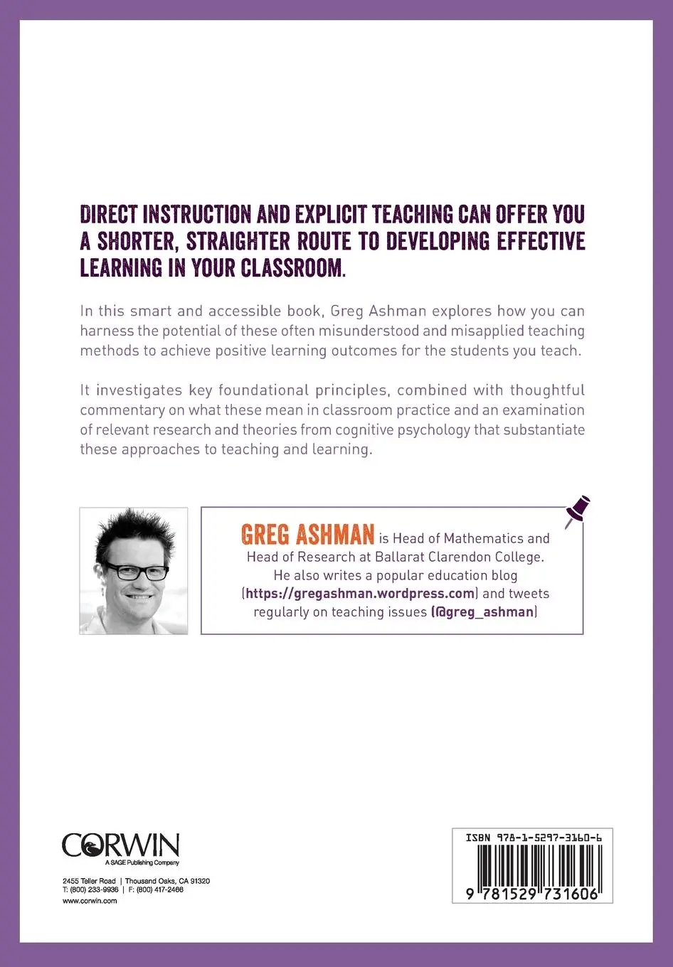 Rückseite: 9781529731606 | The Power of Explicit Teaching and Direct Instruction | Greg Ashman
