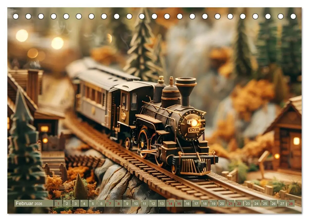 Bild: 9783457401606 | Miniaturwelt Eisenbahn - Zug um Zug ins Abenteuer (Tischkalender...