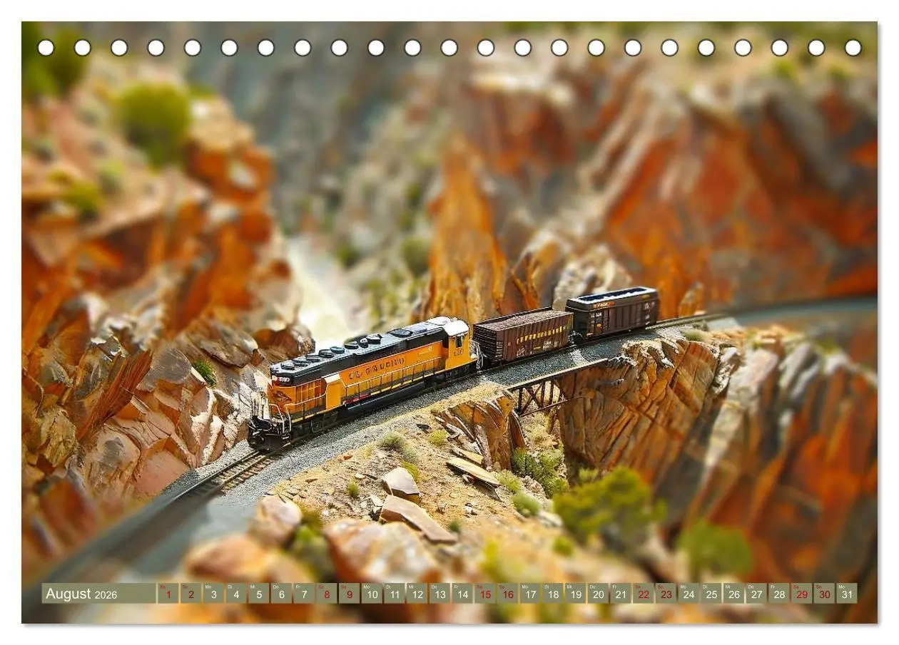 Bild: 9783457401606 | Miniaturwelt Eisenbahn - Zug um Zug ins Abenteuer (Tischkalender...