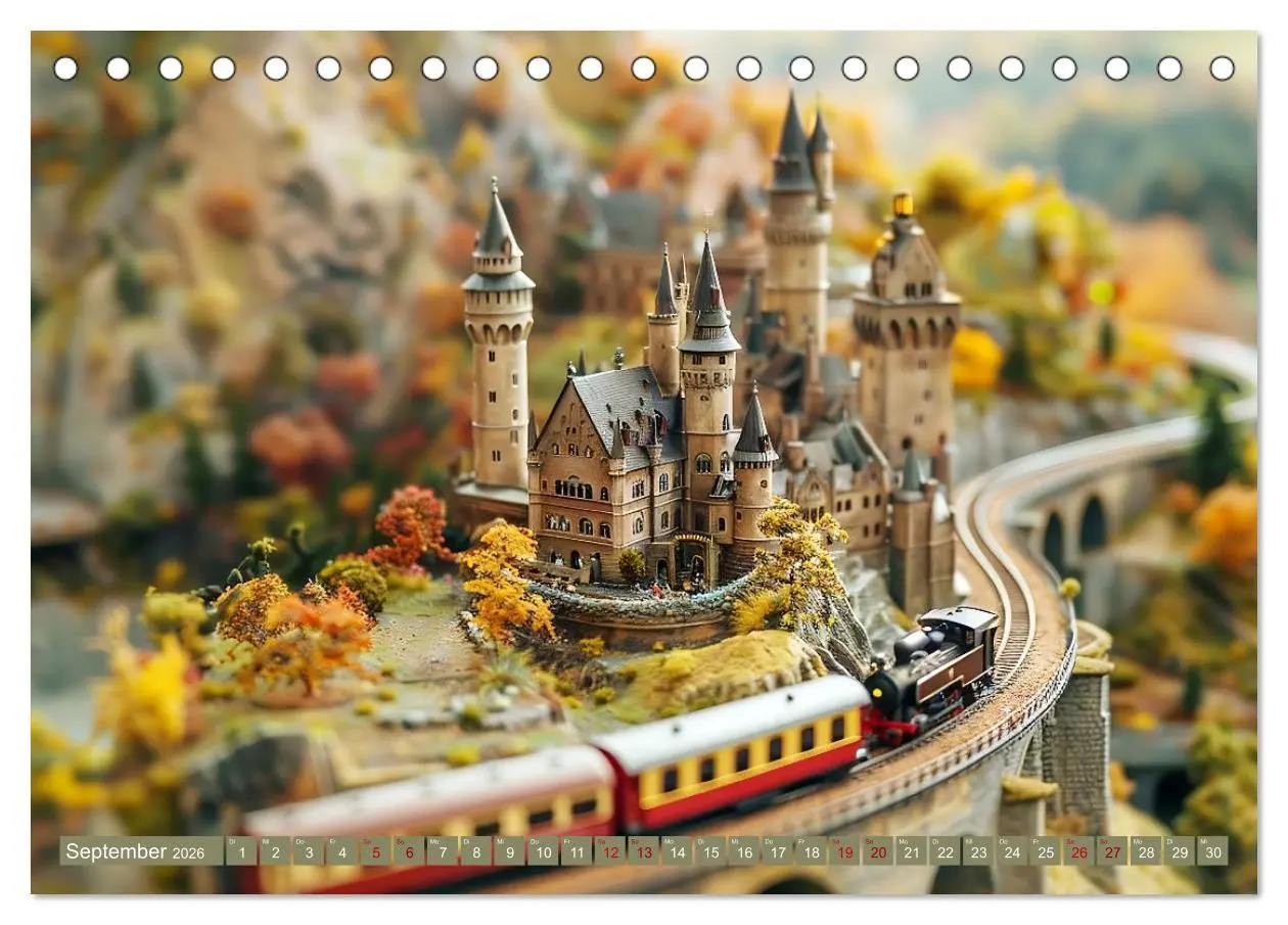 Bild: 9783457401606 | Miniaturwelt Eisenbahn - Zug um Zug ins Abenteuer (Tischkalender...