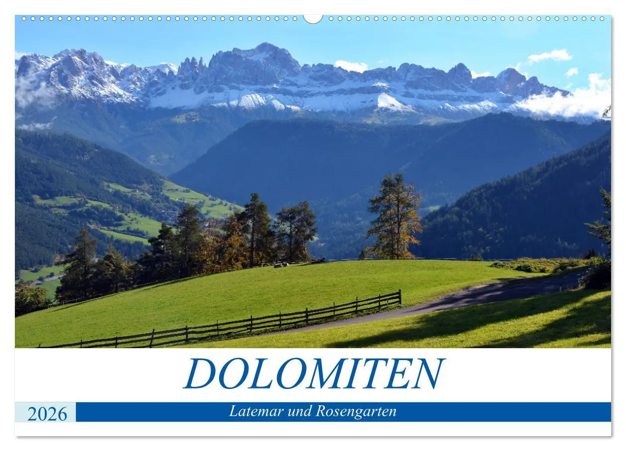 Cover: 9783457641606 | Dolomiten - Latemar und Rosengarten (Wandkalender 2026 DIN A2...