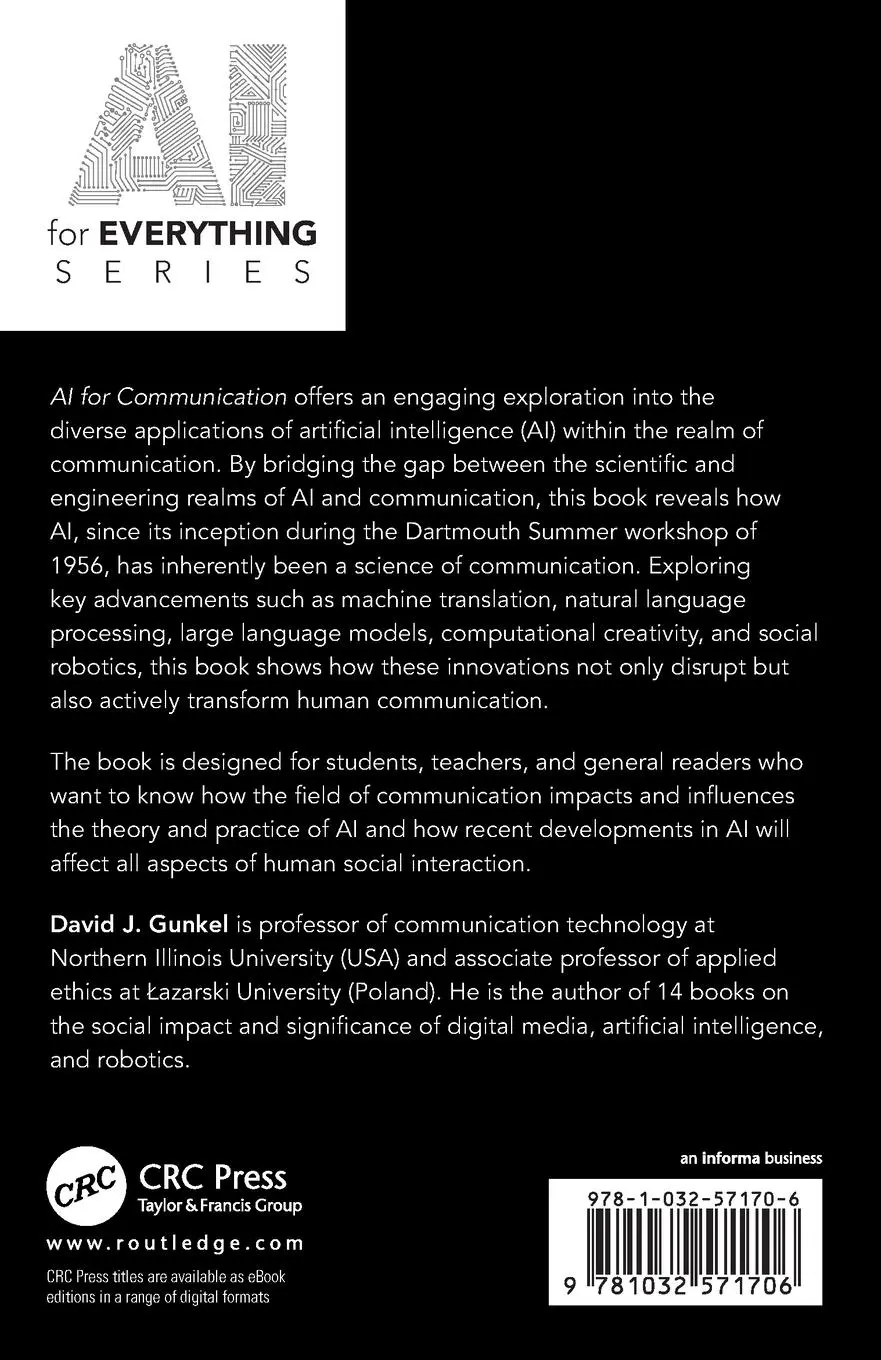 Rückseite: 9781032571706 | AI for Communication | David J. Gunkel | Taschenbuch | Englisch | 2024