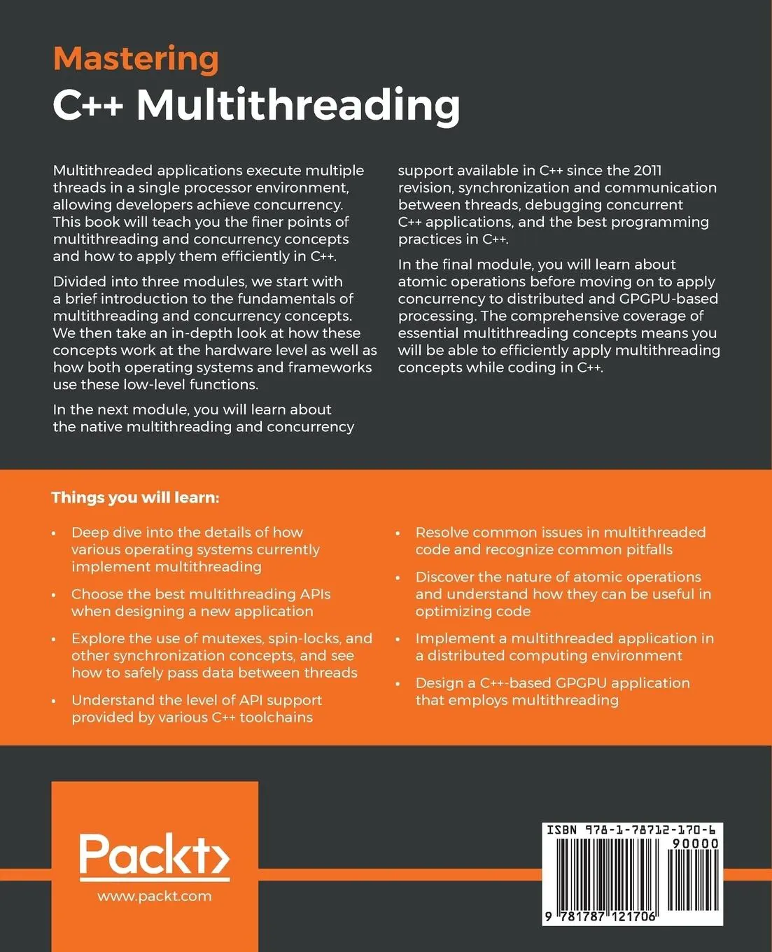 Rückseite: 9781787121706 | Mastering C++ Multithreading | Maya Posch | Taschenbuch | Englisch