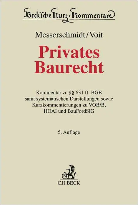 Cover: 9783406831706 | Privates Baurecht | Burkhard Messerschmidt (u. a.) | Buch | XXVI