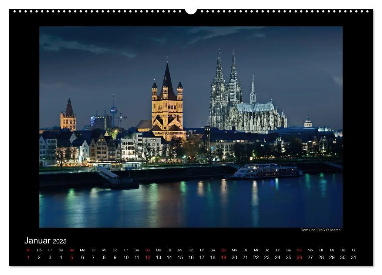 Bild: 9783435781706 | Köln - Nachts 2025 (Wandkalender 2025 DIN A2 quer), CALVENDO...