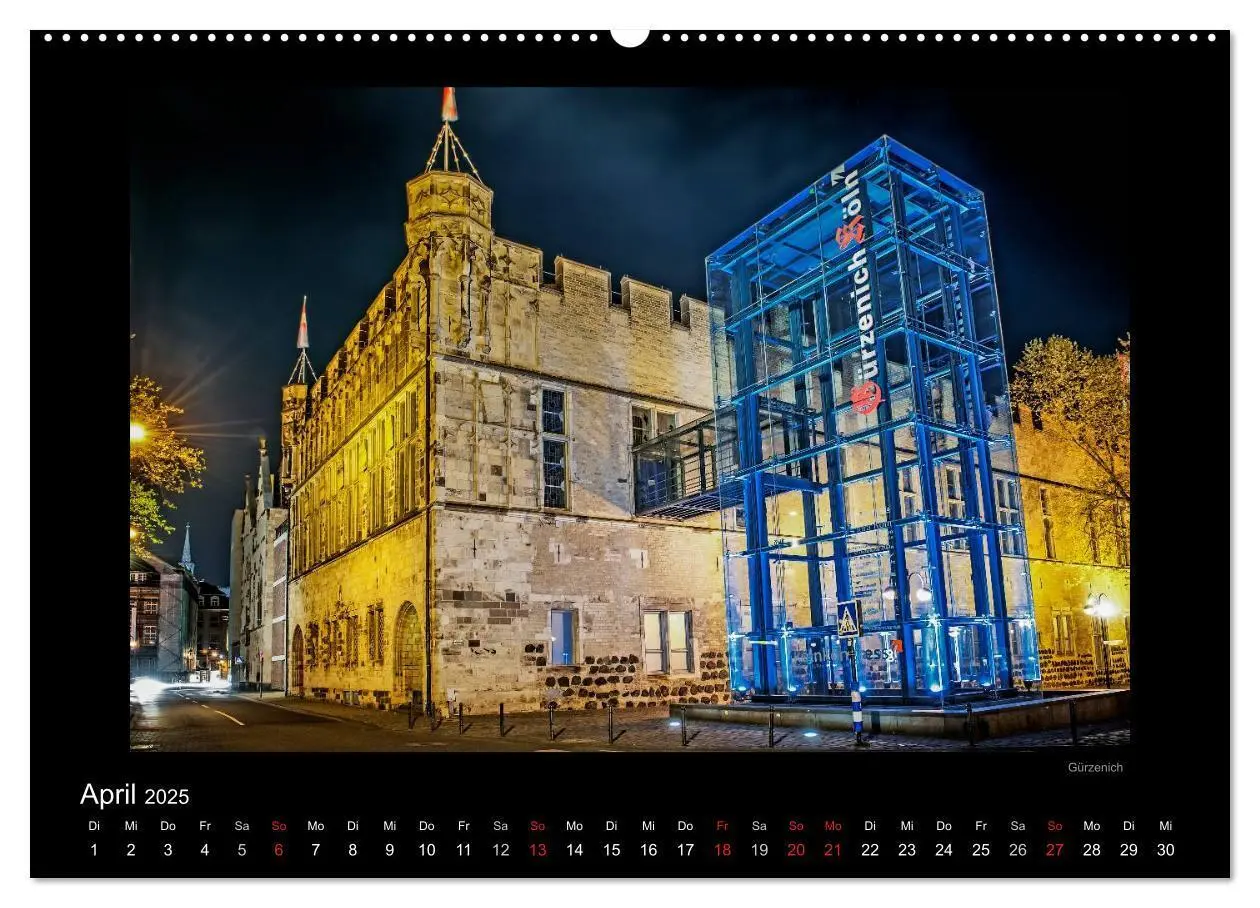 Bild: 9783435781706 | Köln - Nachts 2025 (Wandkalender 2025 DIN A2 quer), CALVENDO...