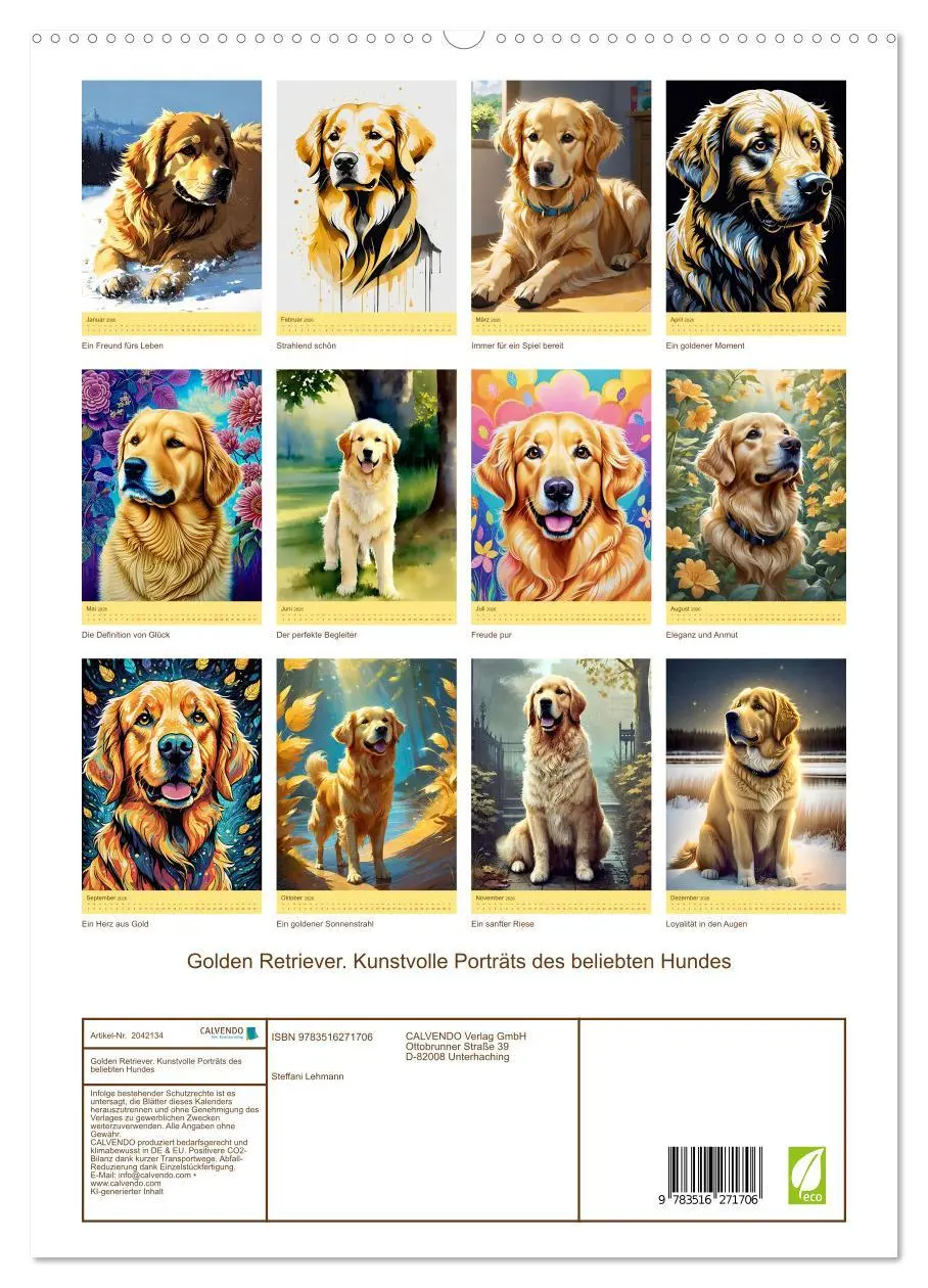 Bild: 9783516271706 | Golden Retriever. Kunstvolle Porträts des beliebten Hundes...