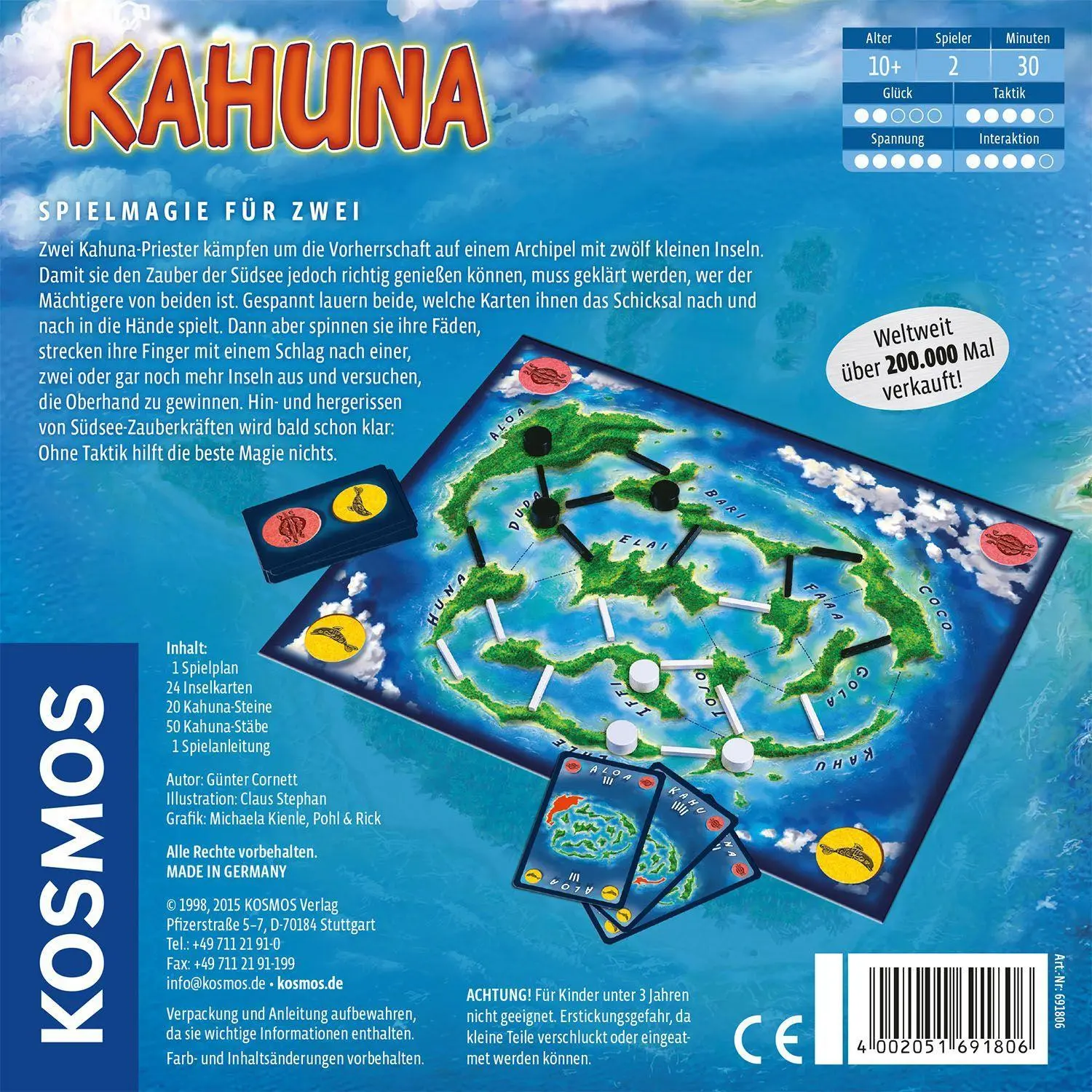 Bild: 4002051691806 | Kahuna | Klassiker für 2 Spieler | Günter Cornett | Spiel | Brettspiel