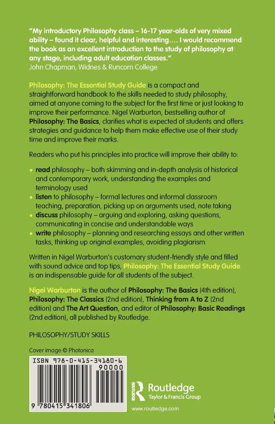 Rückseite: 9780415341806 | Philosophy | The Essential Study Guide | Nigel Warburton | Taschenbuch