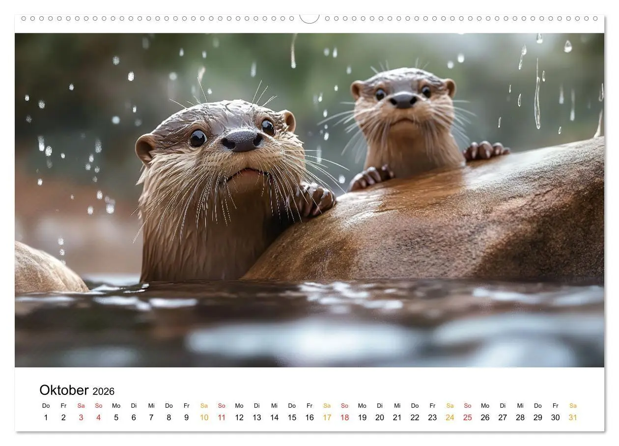 Bild: 9783457311806 | Wilde Heimat - Fischotter (Wandkalender 2026 DIN A2 quer), CALVENDO...