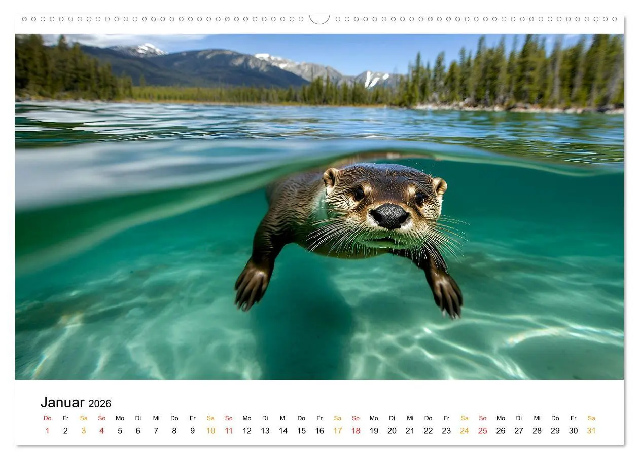 Bild: 9783457311806 | Wilde Heimat - Fischotter (Wandkalender 2026 DIN A2 quer), CALVENDO...