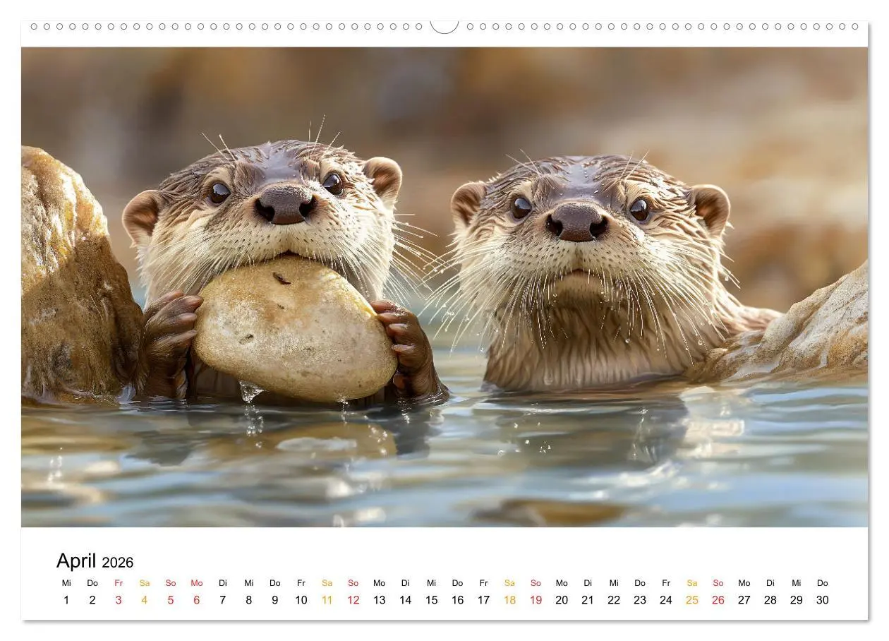 Bild: 9783457311806 | Wilde Heimat - Fischotter (Wandkalender 2026 DIN A2 quer), CALVENDO...