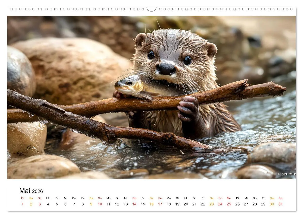 Bild: 9783457311806 | Wilde Heimat - Fischotter (Wandkalender 2026 DIN A2 quer), CALVENDO...