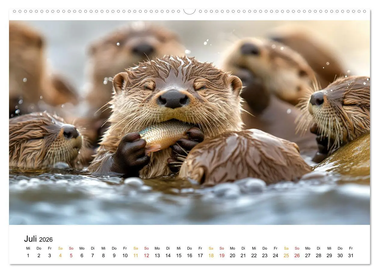 Bild: 9783457311806 | Wilde Heimat - Fischotter (Wandkalender 2026 DIN A2 quer), CALVENDO...