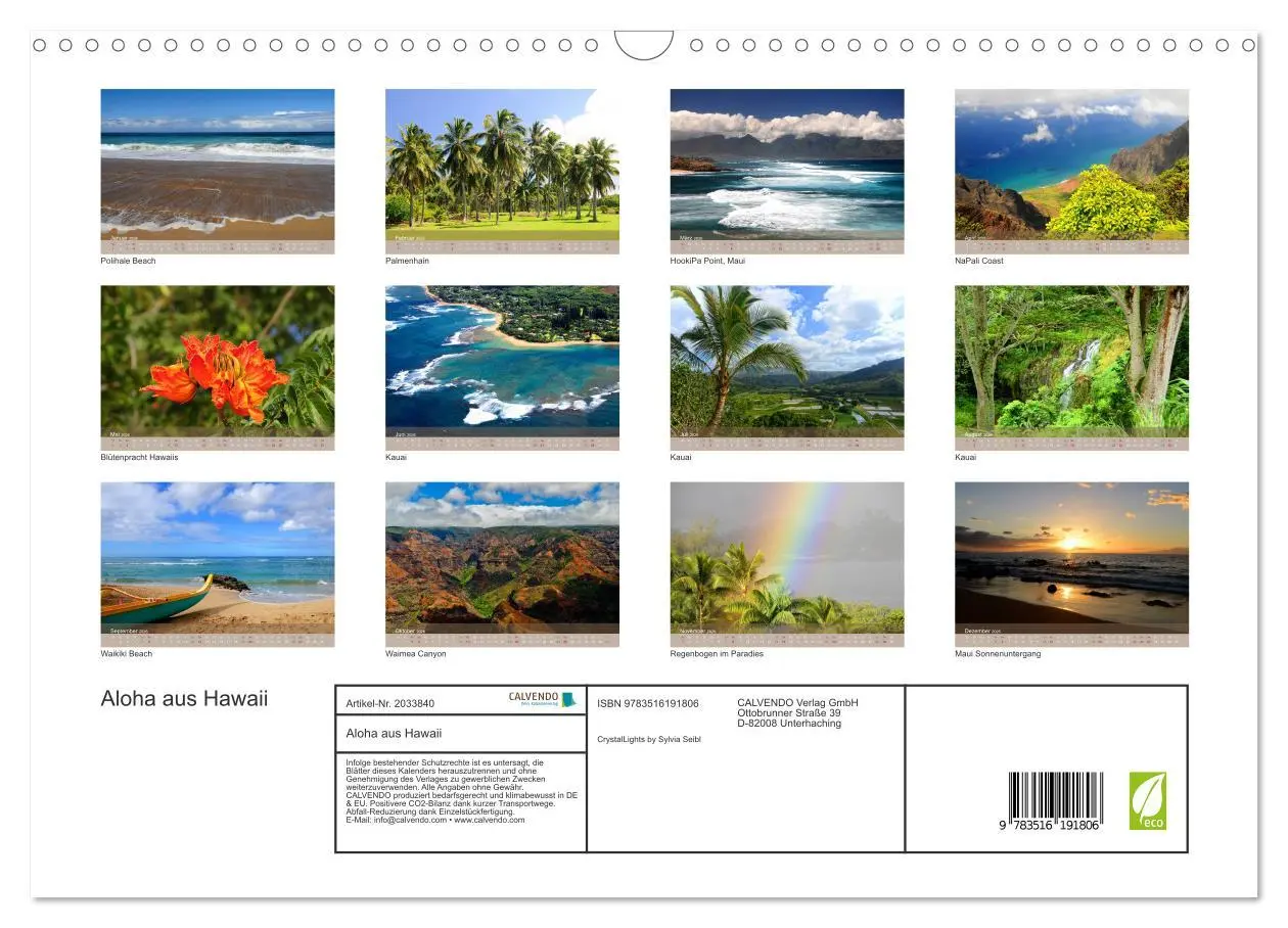 Bild: 9783516191806 | Aloha aus Hawaii (Wandkalender 2026 DIN A3 quer), CALVENDO...