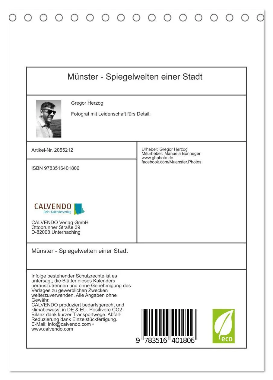 Bild: 9783516401806 | Münster - Spiegelwelten einer Stadt (Tischkalender 2026 DIN A5...