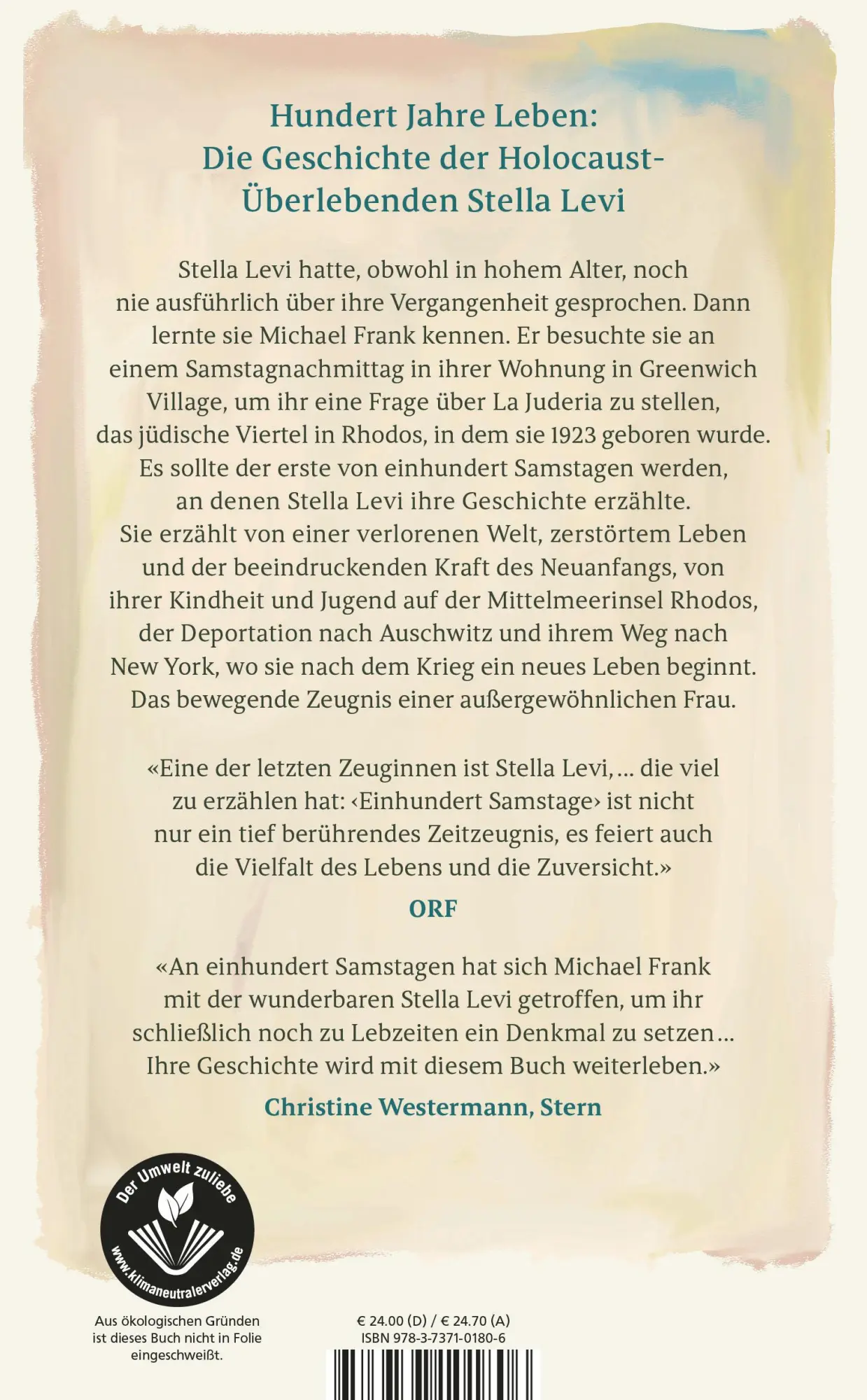 Rückseite: 9783737101806 | Einhundert Samstage | Michael Frank | Buch | 336 S. | Deutsch | 2023