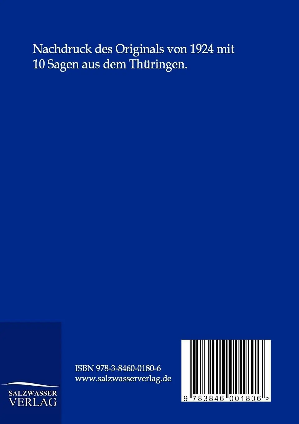 Rückseite: 9783846001806 | Alte Geschichten und neue Sagen aus Thüringen | Hermann Rauchfuss