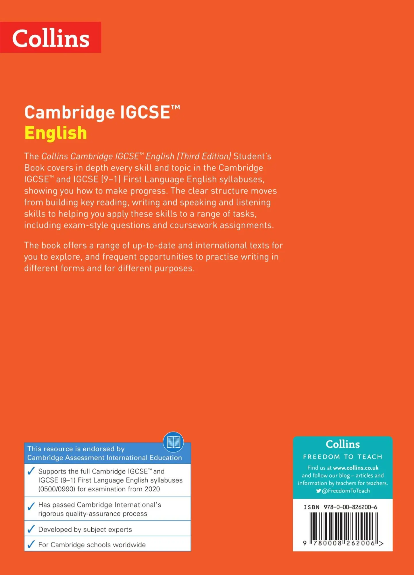Rückseite: 9780008262006 | Cambridge Igcse(r) English Student Book | Mike Gould | Taschenbuch