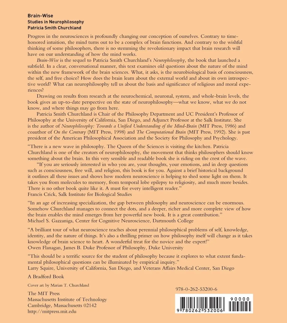Rückseite: 9780262532006 | Brain-Wise | Studies in Neurophilosophy | Patricia S. Churchland