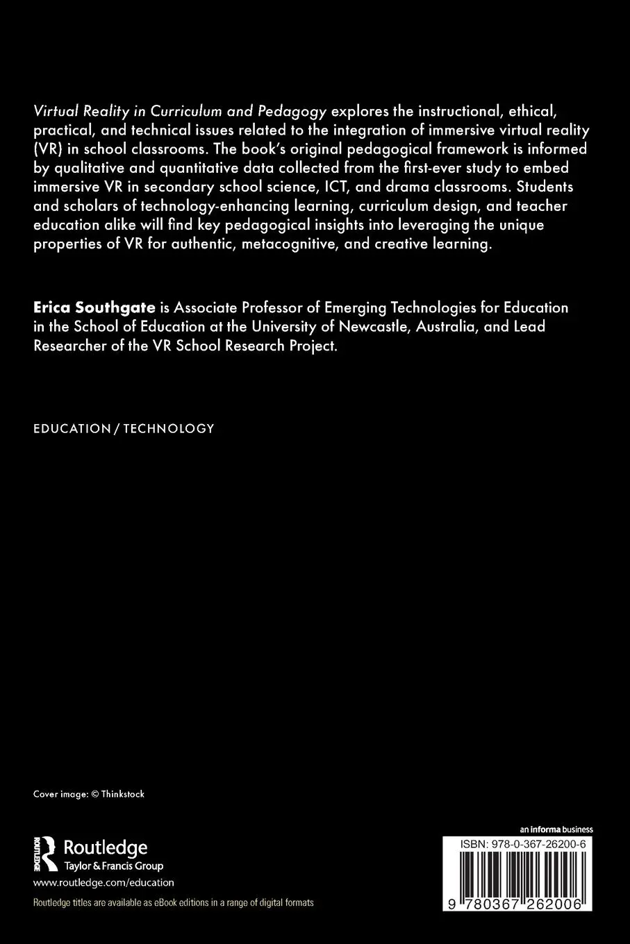 Rückseite: 9780367262006 | Virtual Reality in Curriculum and Pedagogy | Erica Southgate | Buch