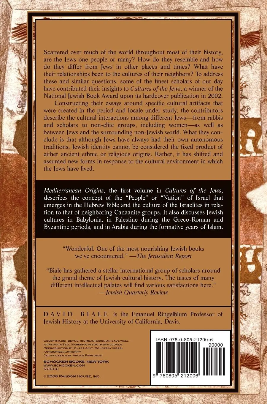 Rückseite: 9780805212006 | Cultures of the Jews, Volume 1 | Mediterranean Origins | David Biale