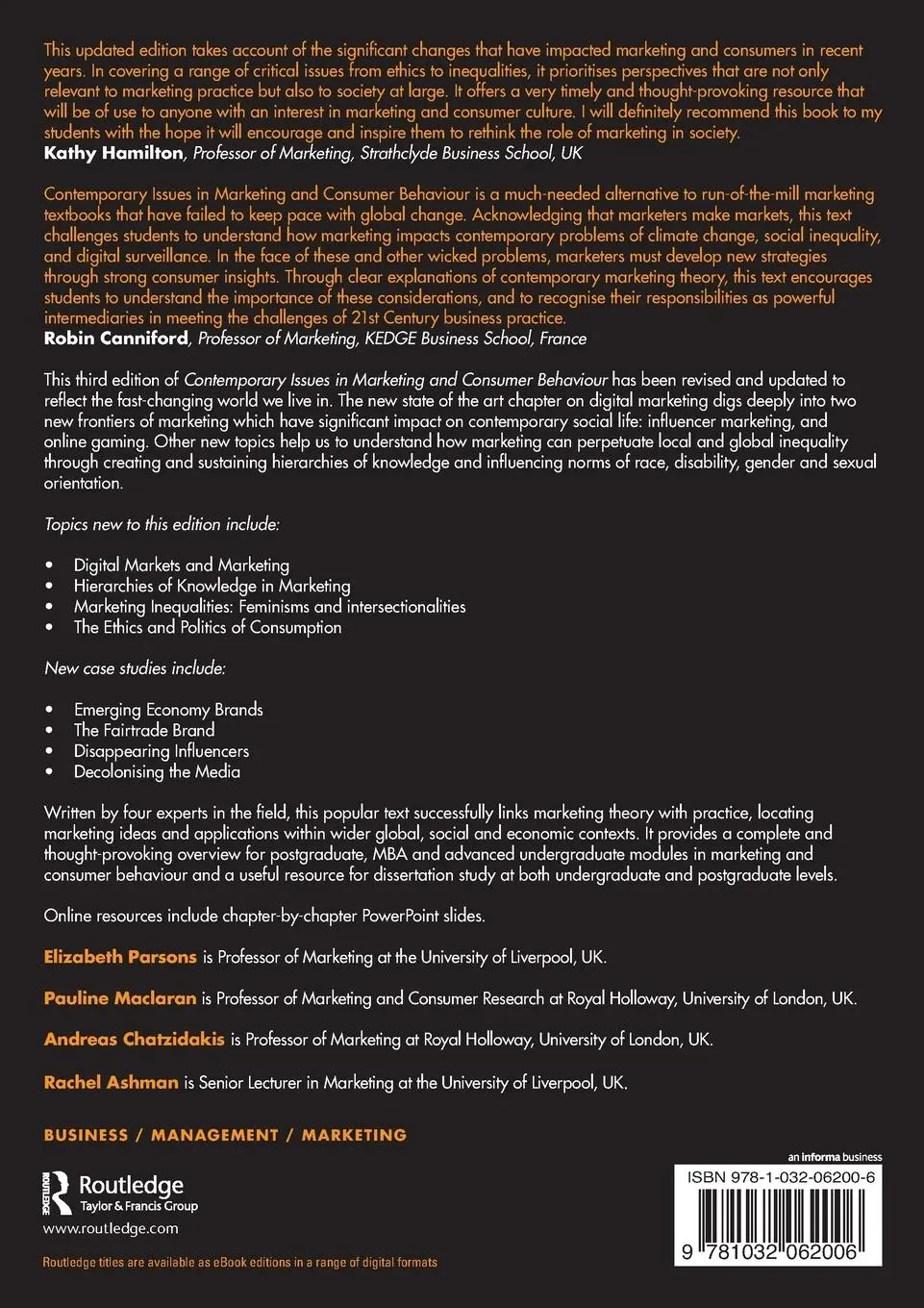 Rückseite: 9781032062006 | Contemporary Issues in Marketing and Consumer Behaviour | Taschenbuch