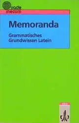 Cover: 9783126152006 | Memoranda. Grammatisches Grundwissen Latein | Klasse 7-12 | Meyer