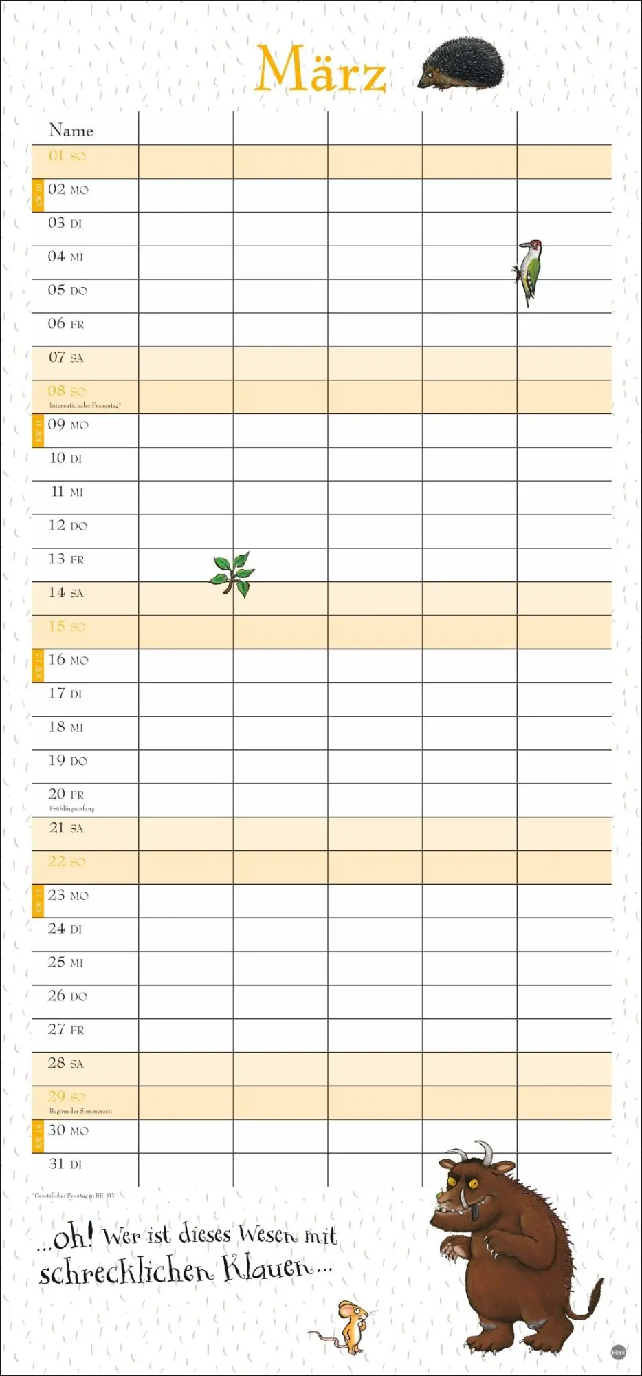 Bild: 9783756412006 | Der Grüffelo Familienplaner 2026 | Kalender | Familienplaner Athesia
