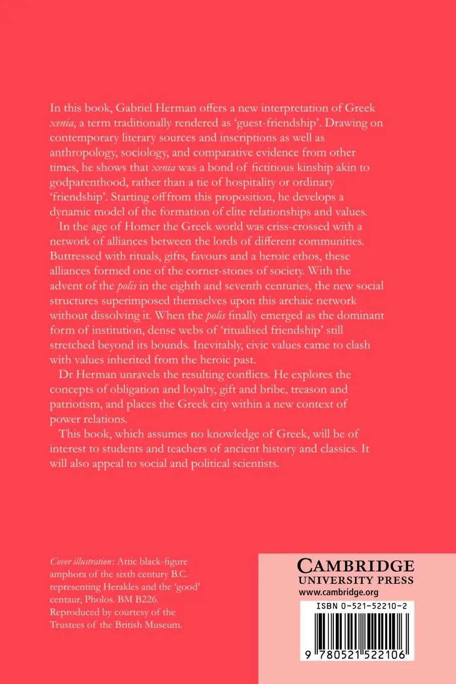 Rückseite: 9780521522106 | Ritualised Friendship and the Greek City | Gabriel Herman | Buch