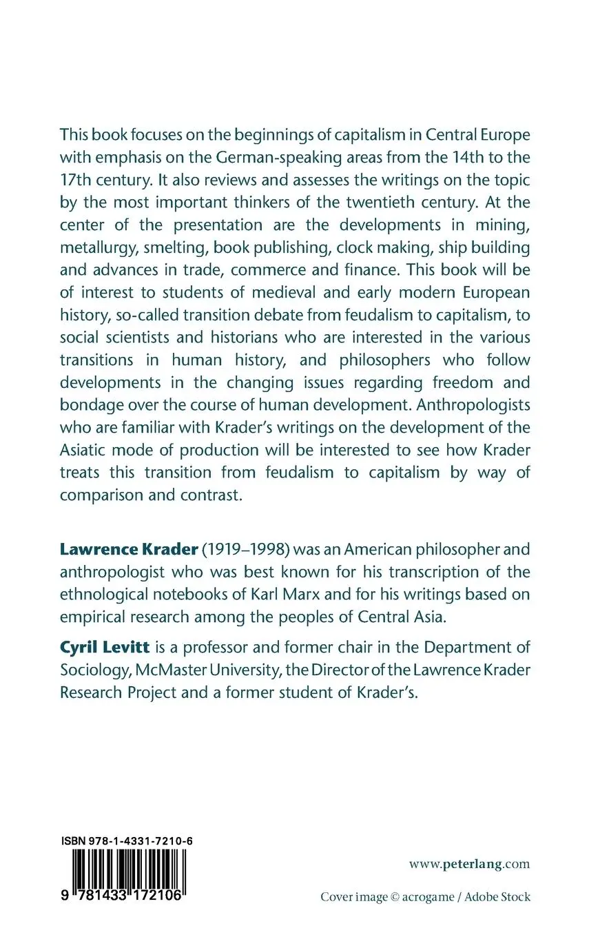 Rückseite: 9781433172106 | The Beginnings of Capitalism in Central Europe | Cyril Levitt | Buch