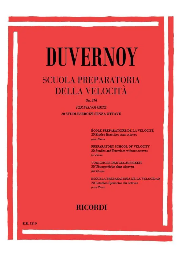 Scuola preparatoria della velocità op.276 20 studi-esercizi senza ottave per pianoforte