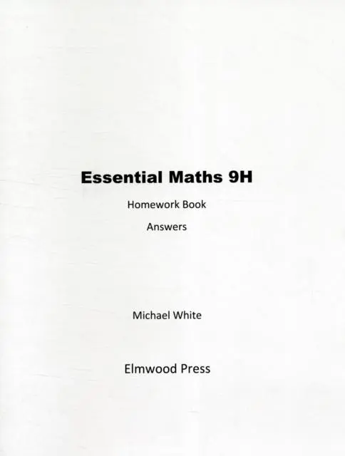 Cover: 9781906622206 | Essential Maths 9H Homework Answers | Michael White | Taschenbuch