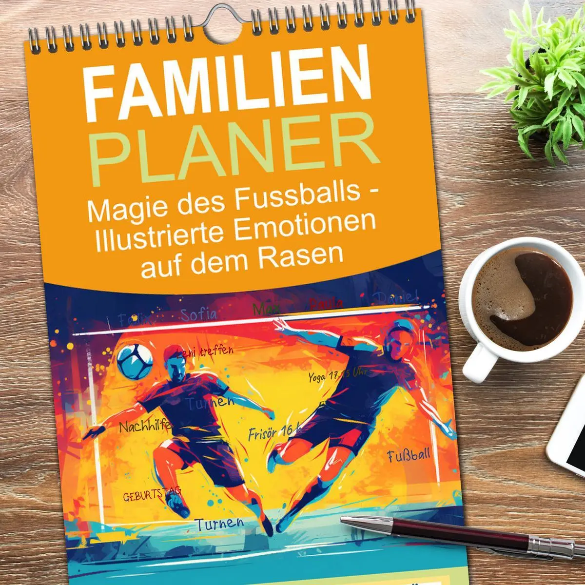 Bild: 9783516502206 | Familienplaner 2026 - Magie des Fussballs - Illustrierte Emotionen...