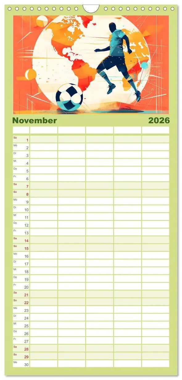 Bild: 9783516502206 | Familienplaner 2026 - Magie des Fussballs - Illustrierte Emotionen...