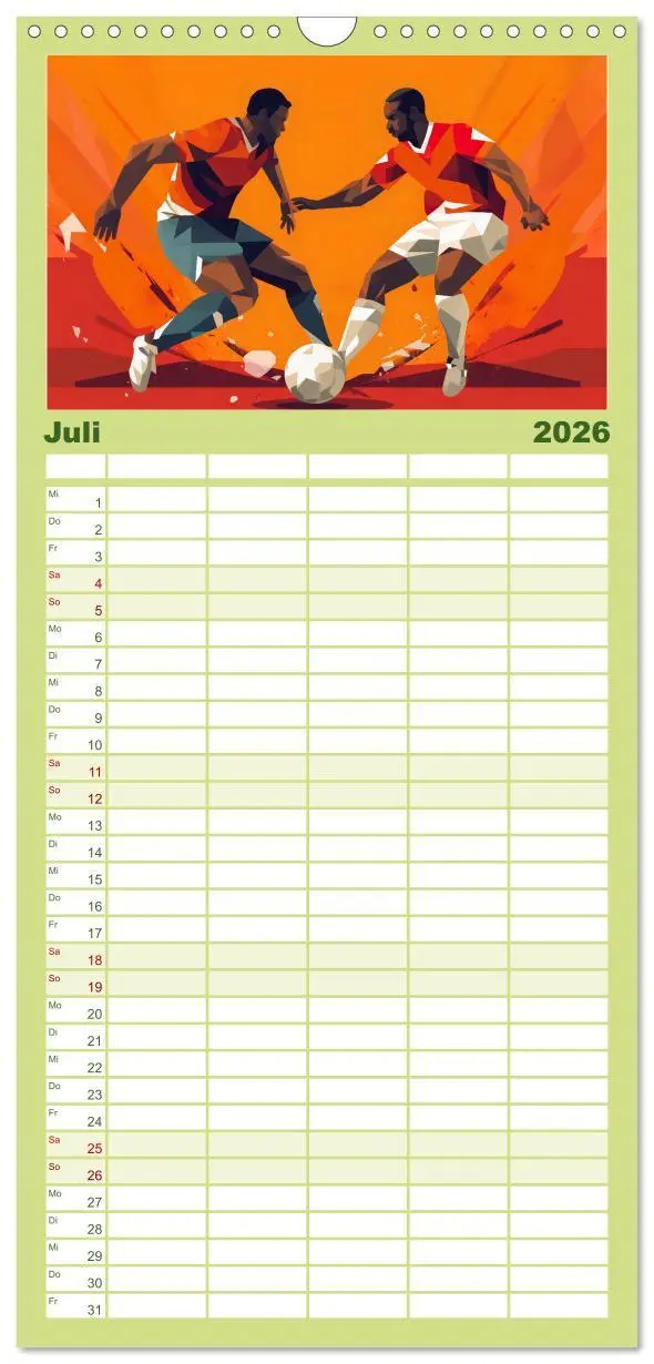 Bild: 9783516502206 | Familienplaner 2026 - Magie des Fussballs - Illustrierte Emotionen...