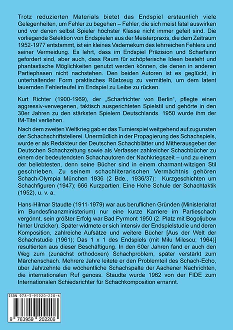Rückseite: 9783959202206 | Richtig und falsch | Praktische Endspielkunde | Staudte (u. a.) | Buch