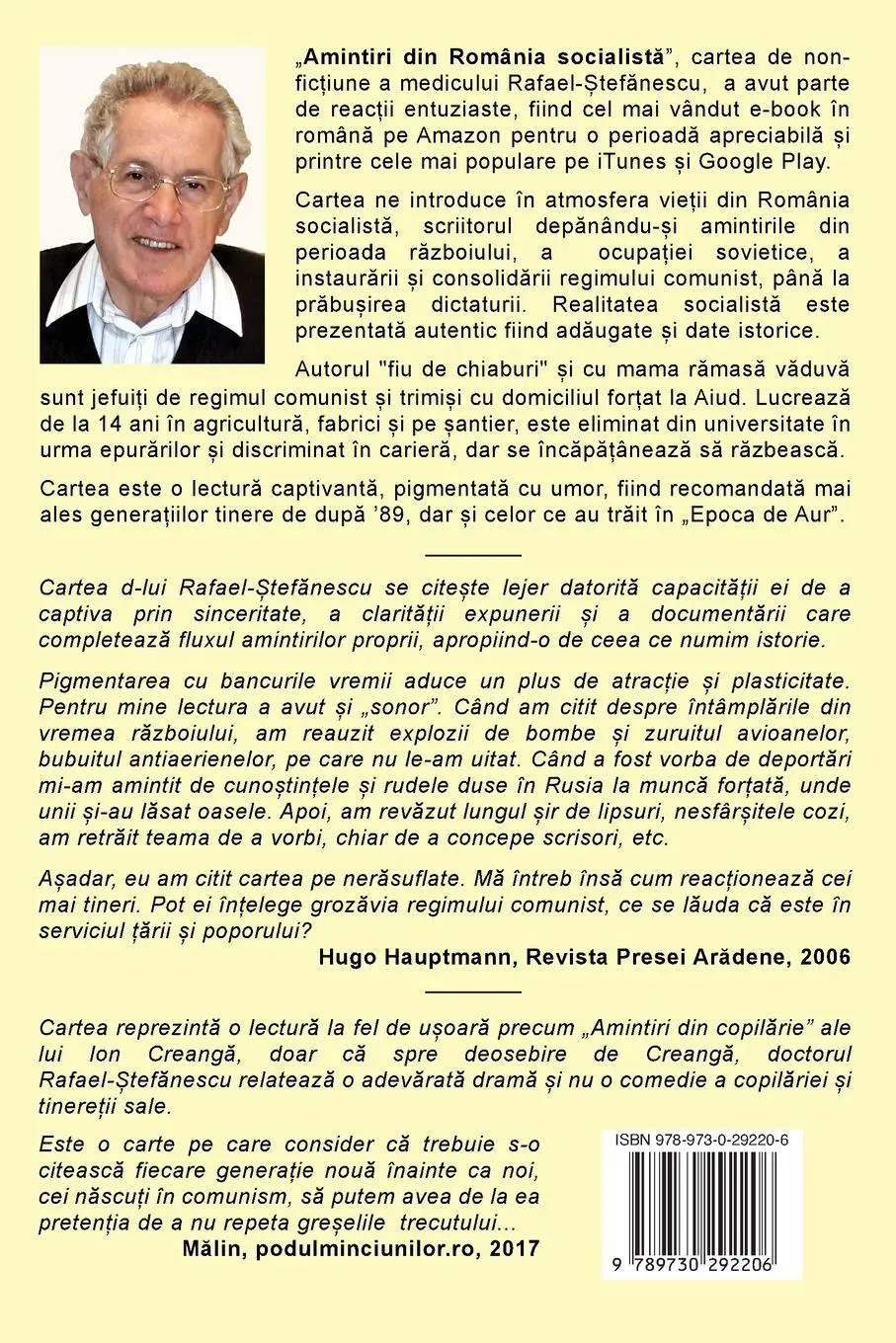 Rückseite: 9789730292206 | Amintiri din Romania socialista | De la inflorire la faliment | Buch